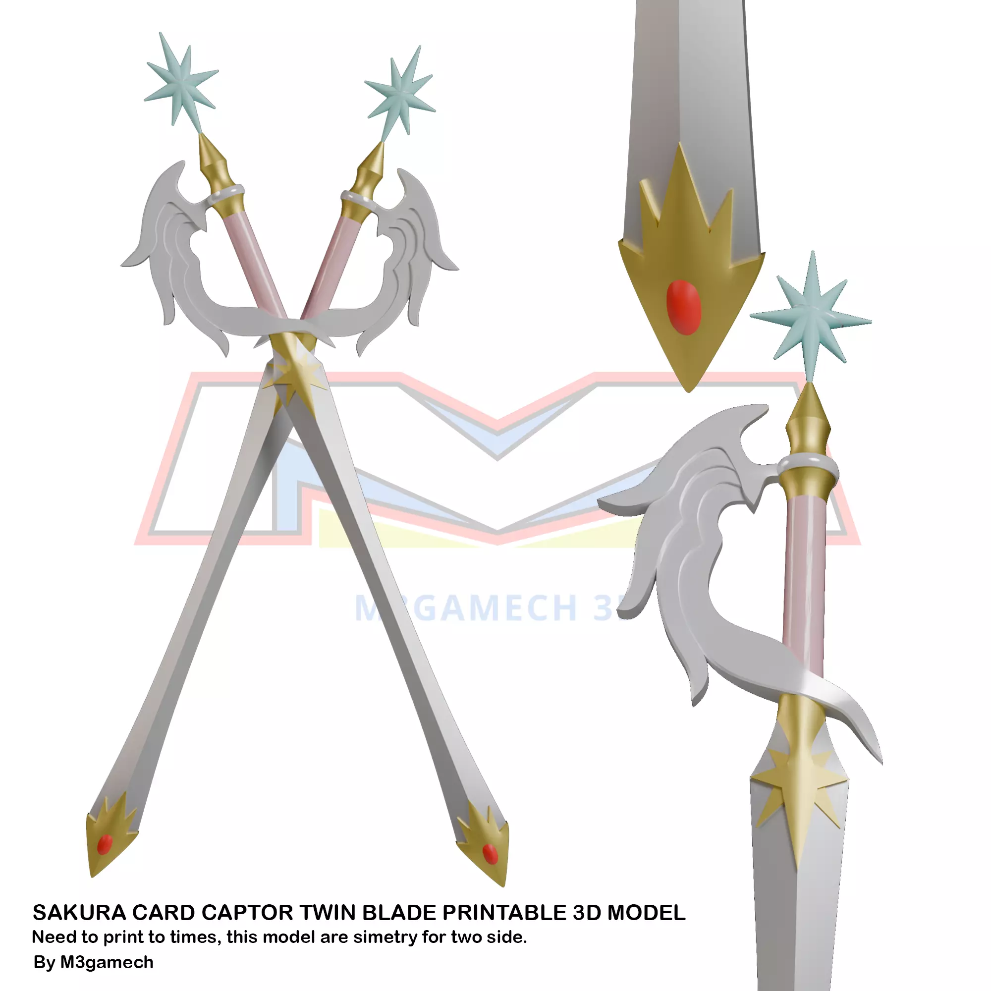 Sakura Card Captor Twin Blade 3D Printable fanart 3D print model