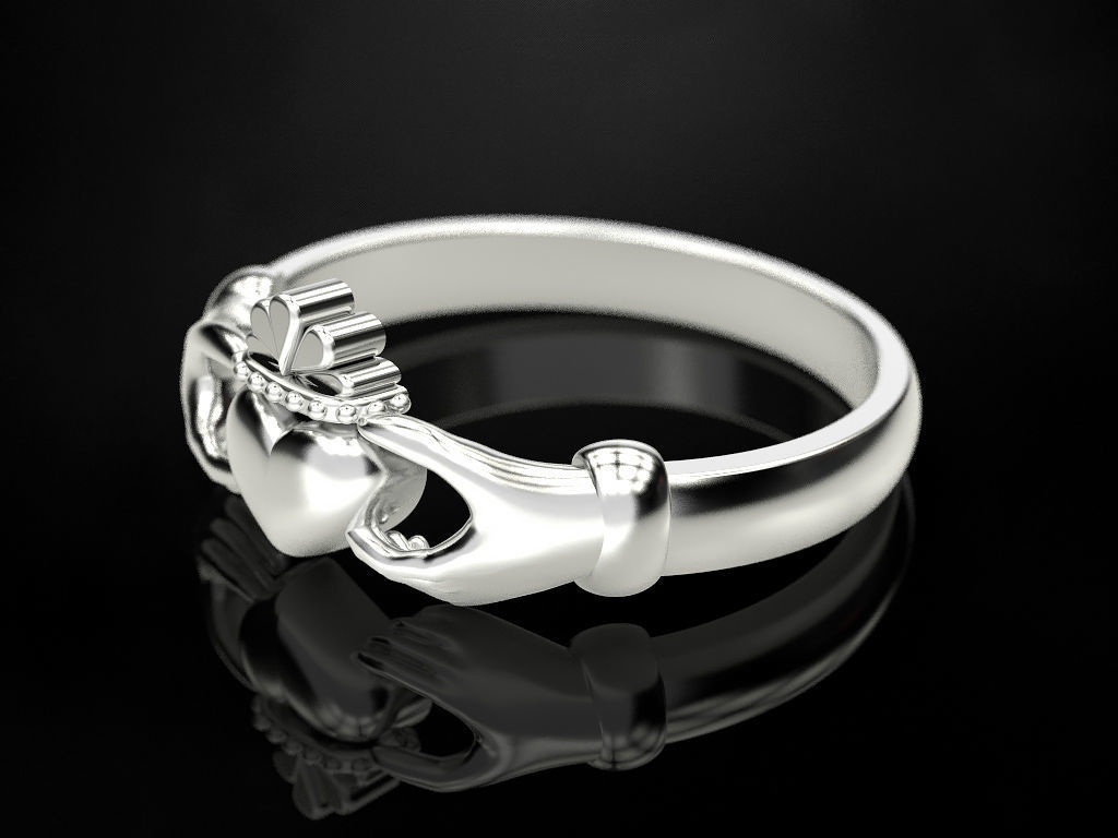 Claddagh ring 2 3D print model_7