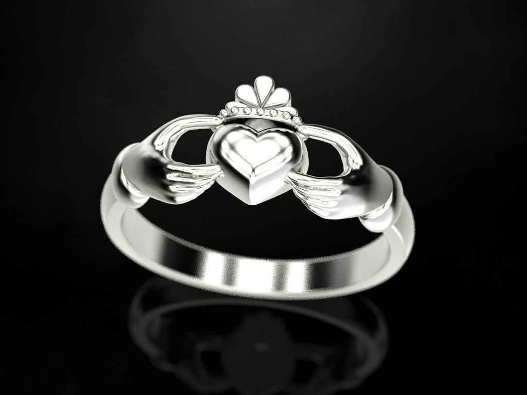 Claddagh ring 2 3D print model_6