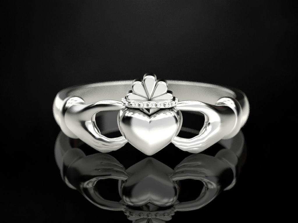 Claddagh ring 2 3D print model_5