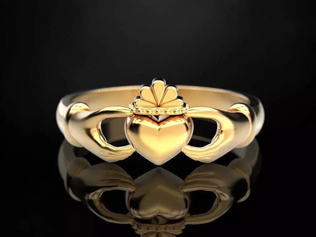 Claddagh ring 2 3D print model_0