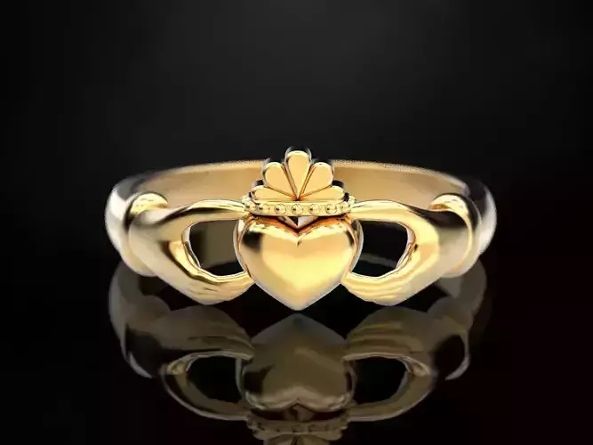 Claddagh ring 2 3D print model