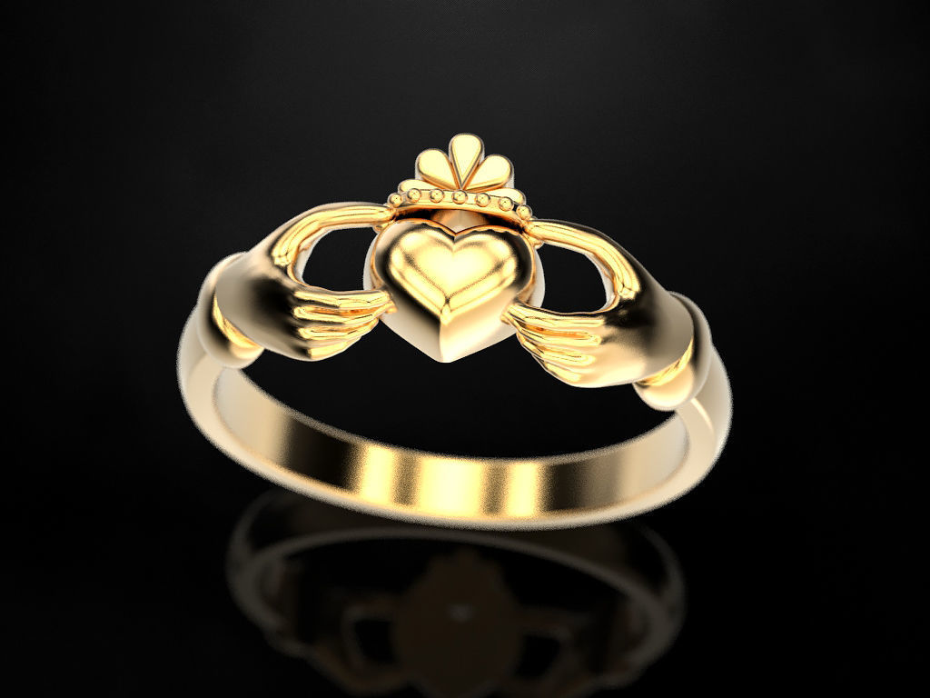 Claddagh ring 2 3D print model_1