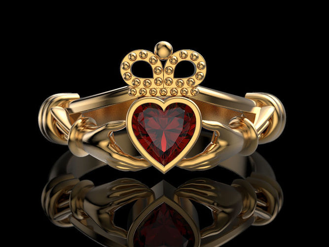 Claddagh ring 3 3D print model