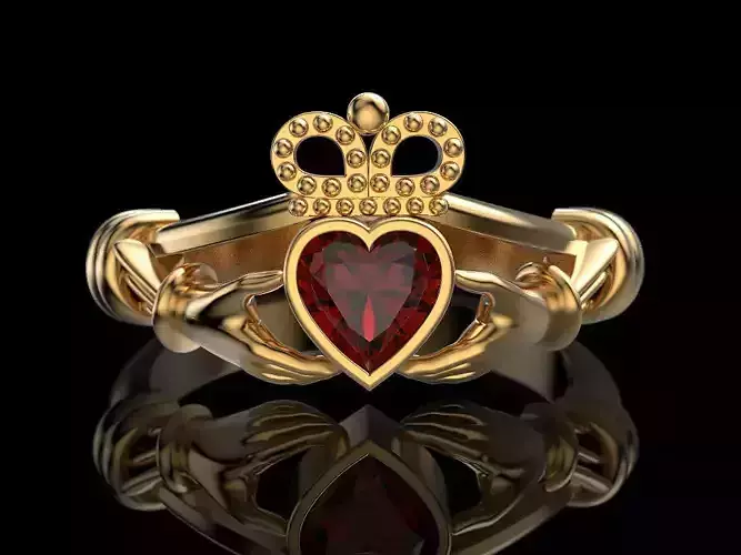 Claddagh ring 3 3D print model