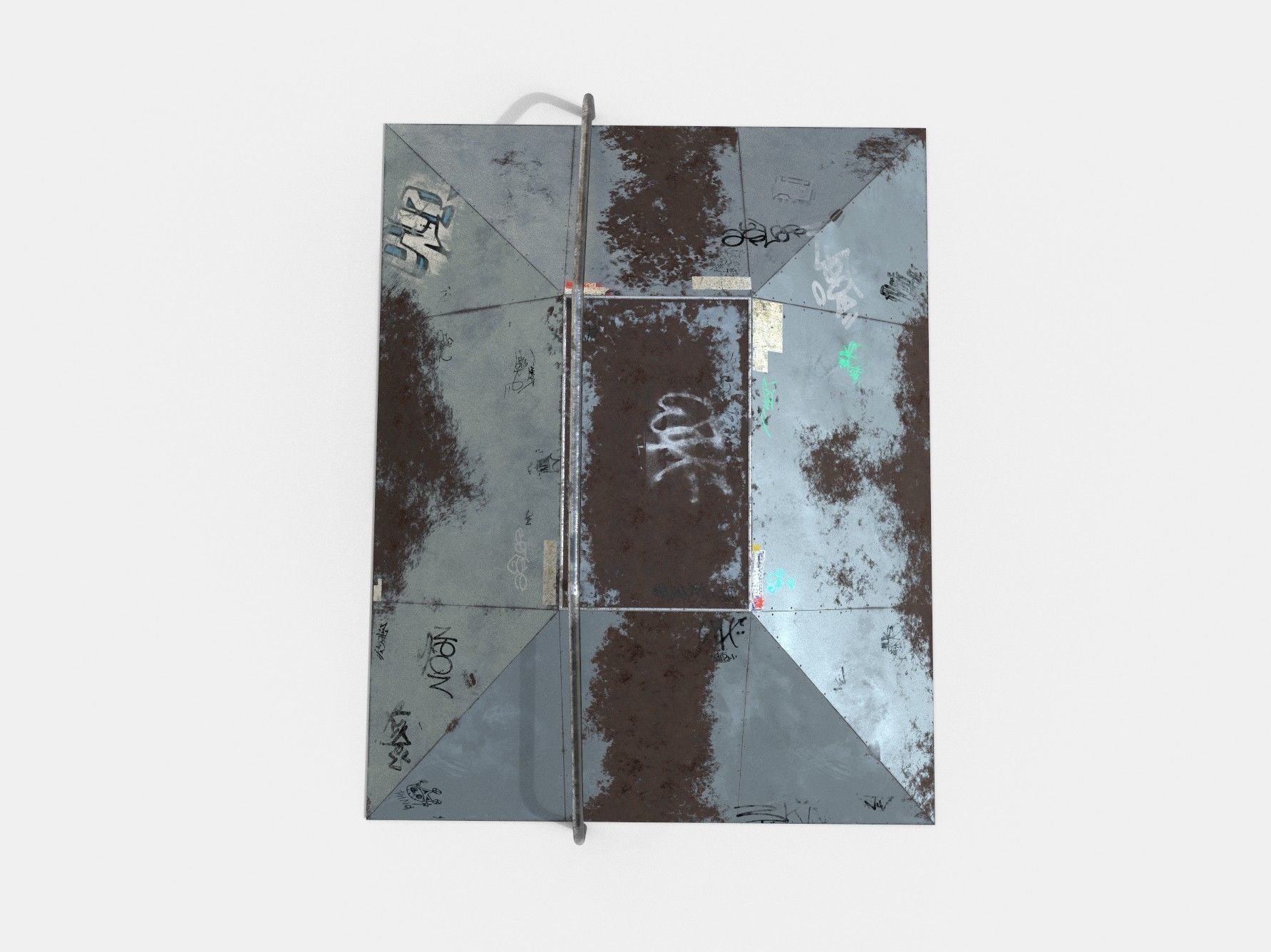 Rail Ractangle Skate Ramp PBR LOW POLY Low-poly 3D model_5