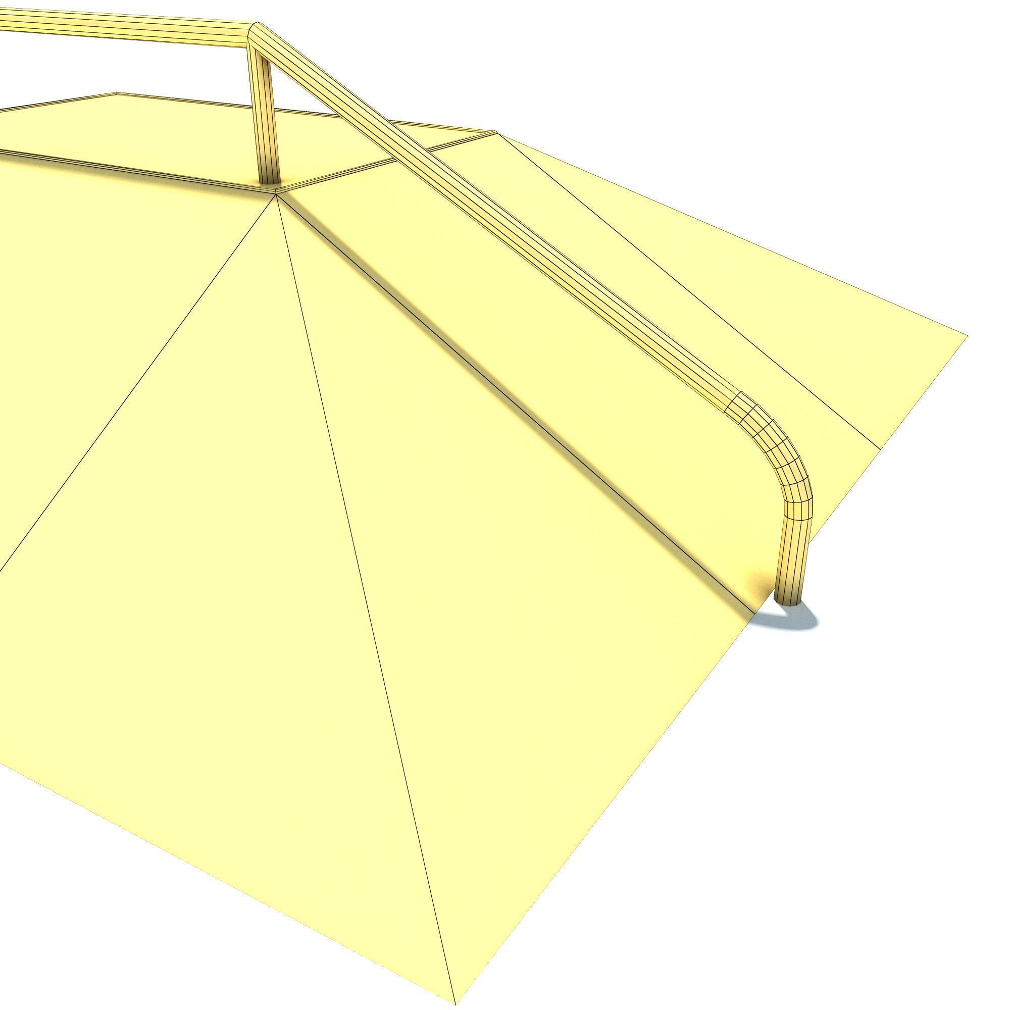 Rail Ractangle Skate Ramp PBR LOW POLY Low-poly 3D model_12