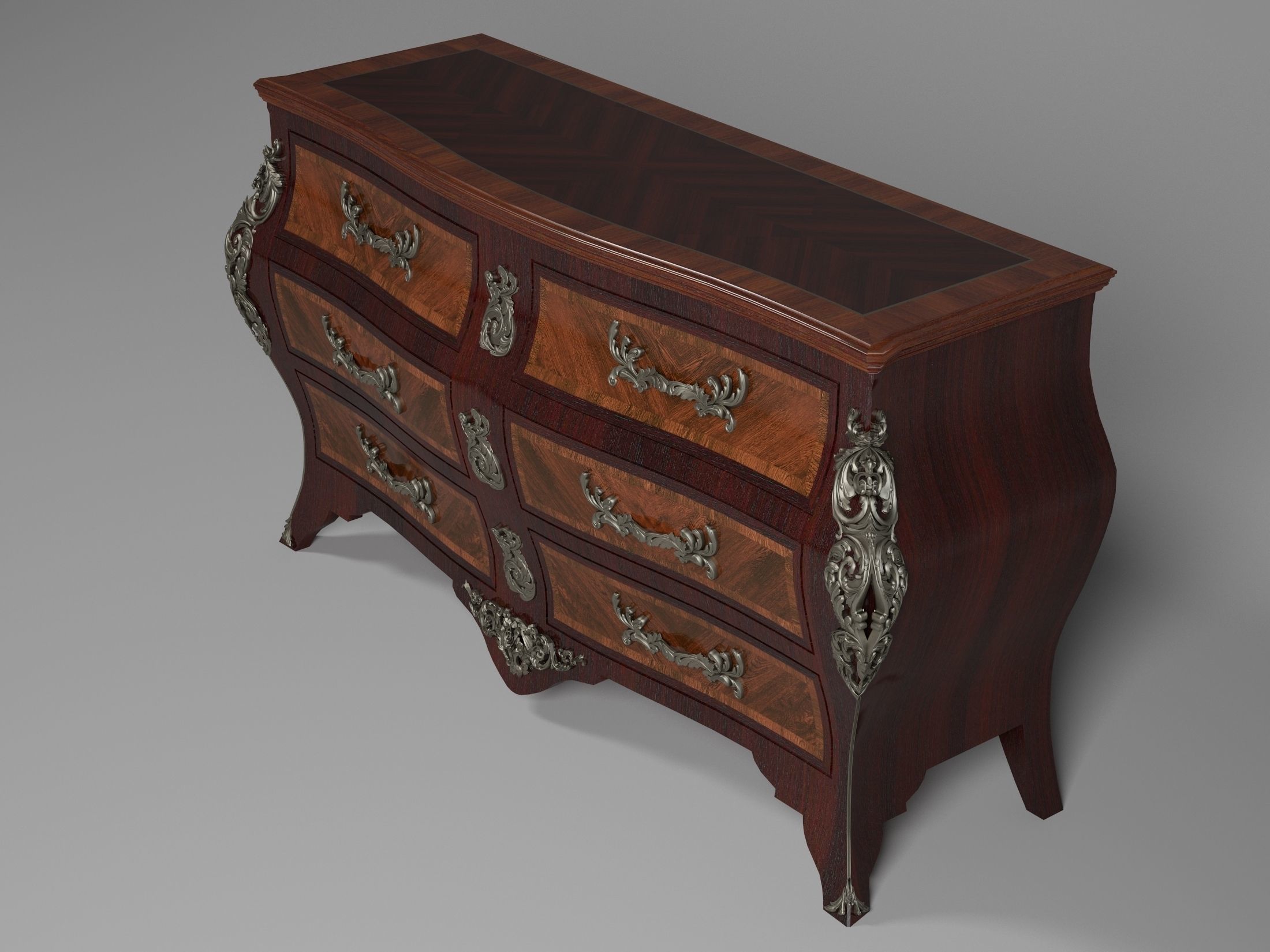 Chestdrawer classic 3D model_1