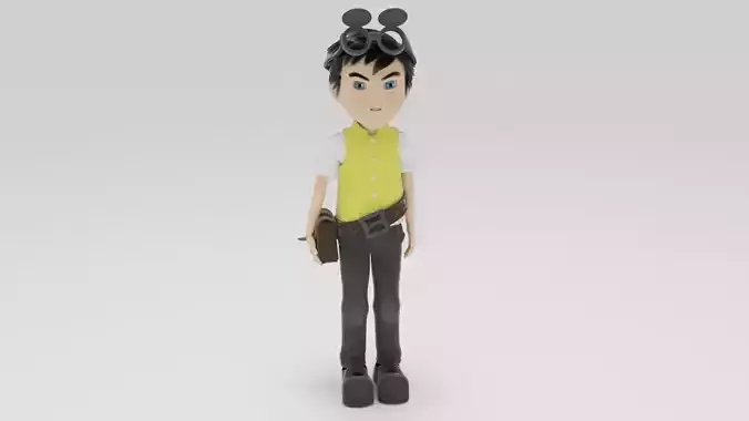 Character Dacker Rigged Low-poly 3D model