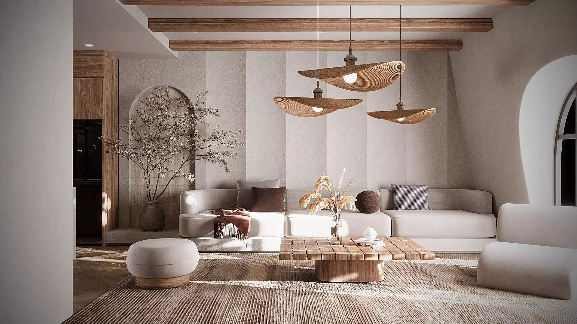 Modern Japandi Living Room 3D model