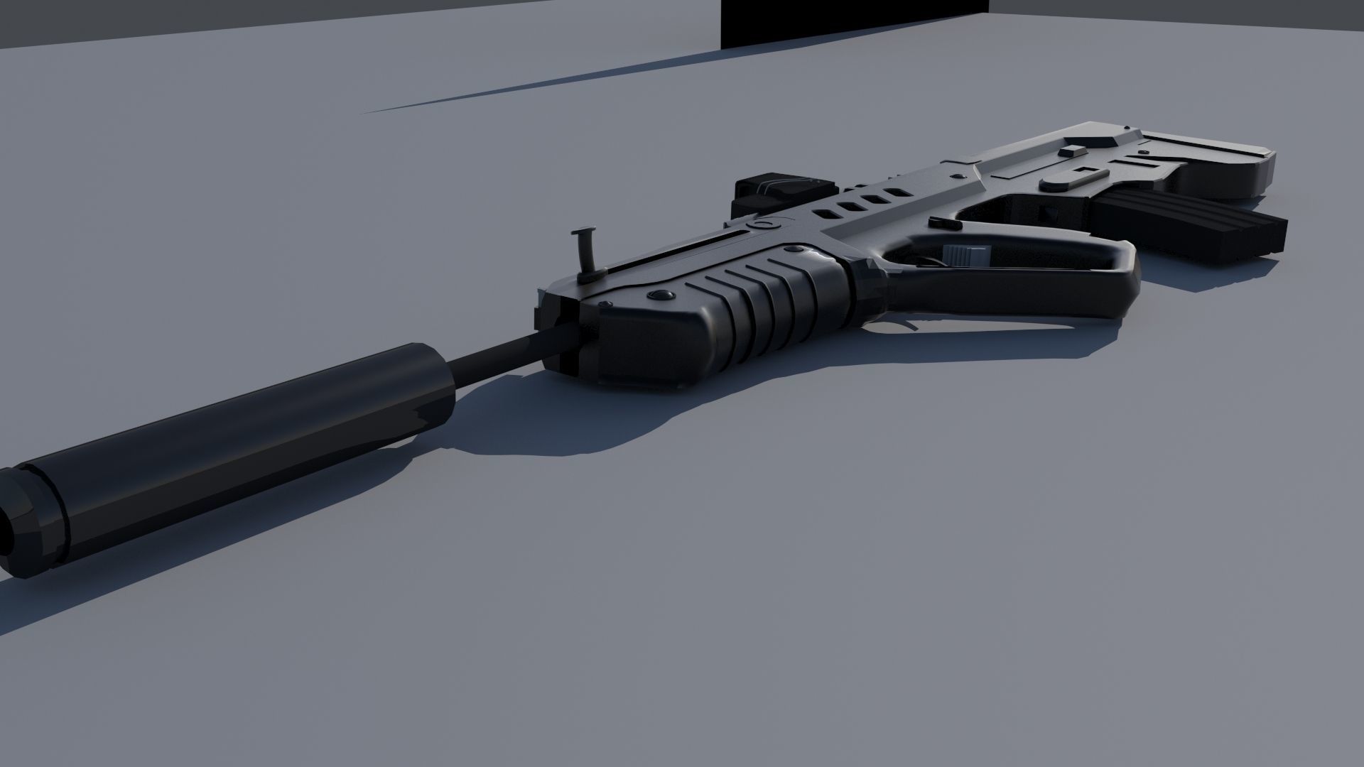 IWI Tavor TAR-21 EOTech and Suppressor  Low-poly 3D model_1