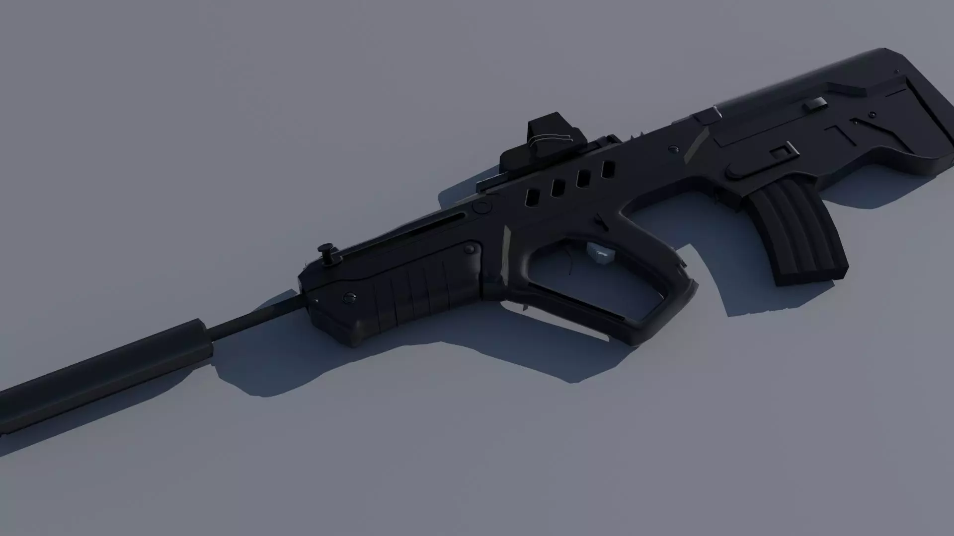 IWI Tavor TAR-21 EOTech and Suppressor  Low-poly 3D model_0