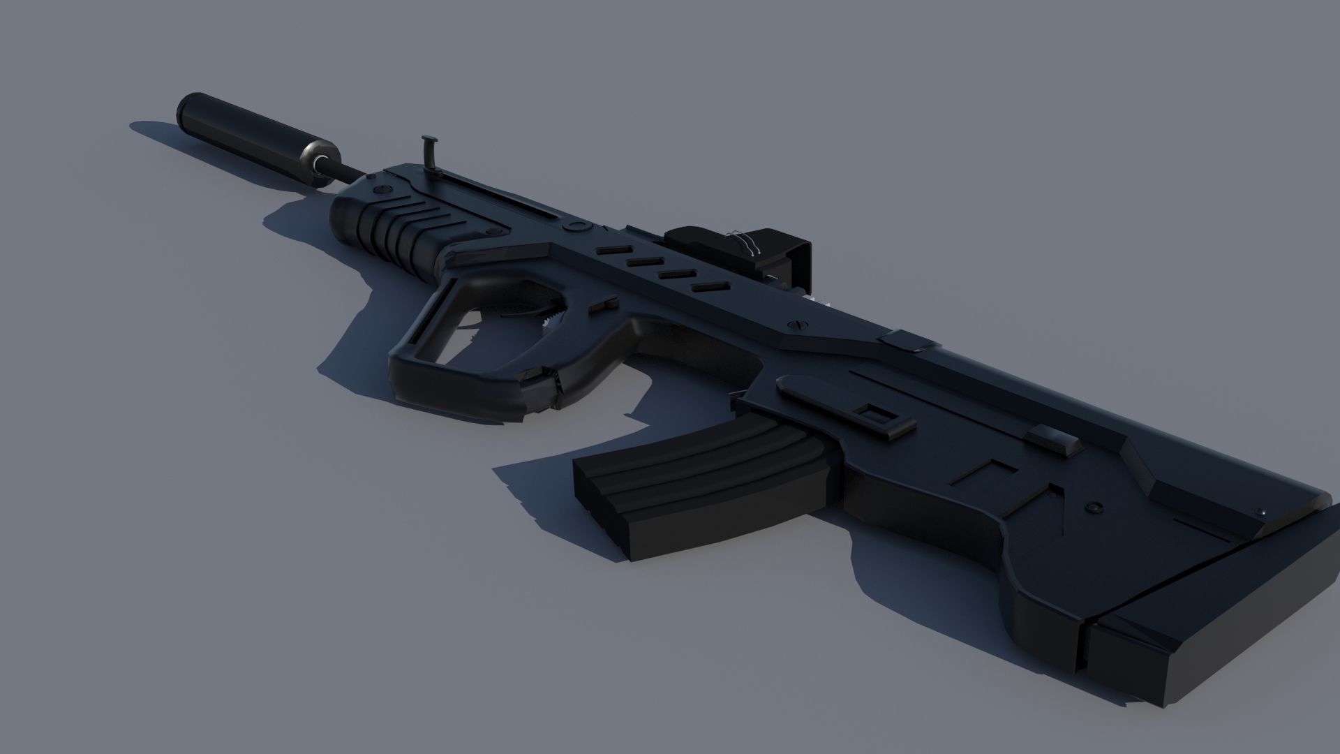 IWI Tavor TAR-21 EOTech and Suppressor  Low-poly 3D model_2