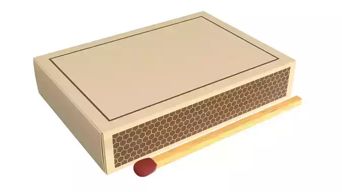 Matchbox Matches in Box PBR Low-poly 3D model