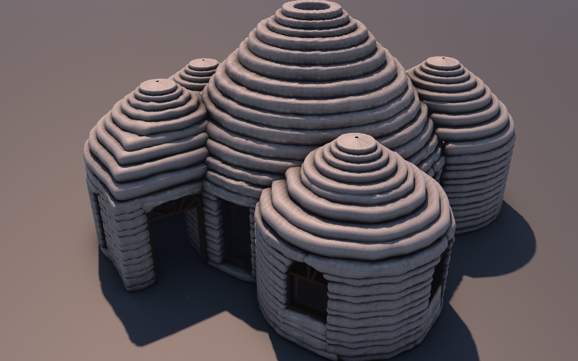 Domo SuperAdobe Bioconstruccion Low-poly 3D model_3