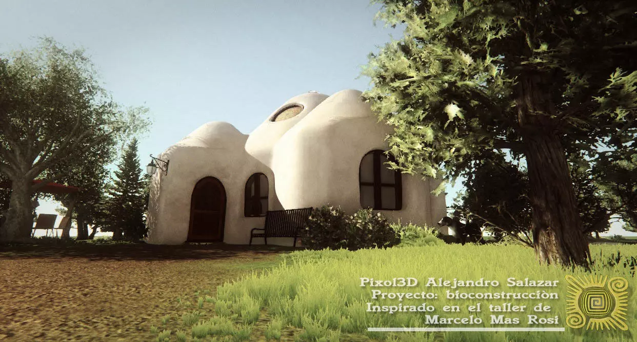 Domo SuperAdobe Bioconstruccion Low-poly 3D model_0