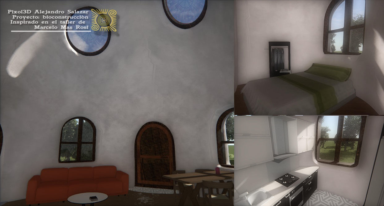 Domo SuperAdobe Bioconstruccion Low-poly 3D model_8