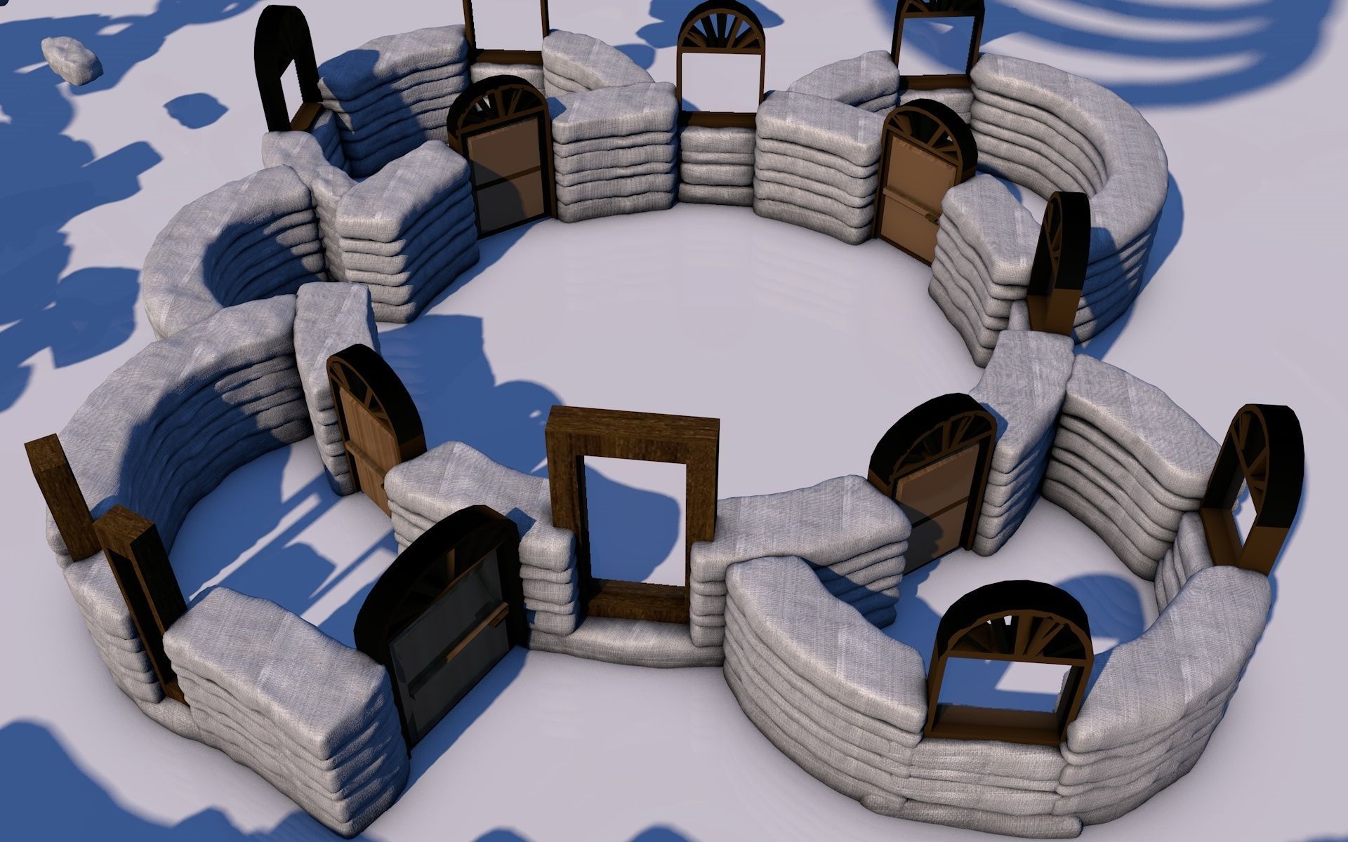 Domo SuperAdobe Bioconstruccion Low-poly 3D model_11