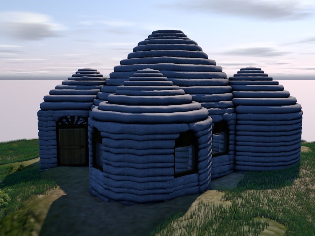 Domo SuperAdobe Bioconstruccion Low-poly 3D model_7