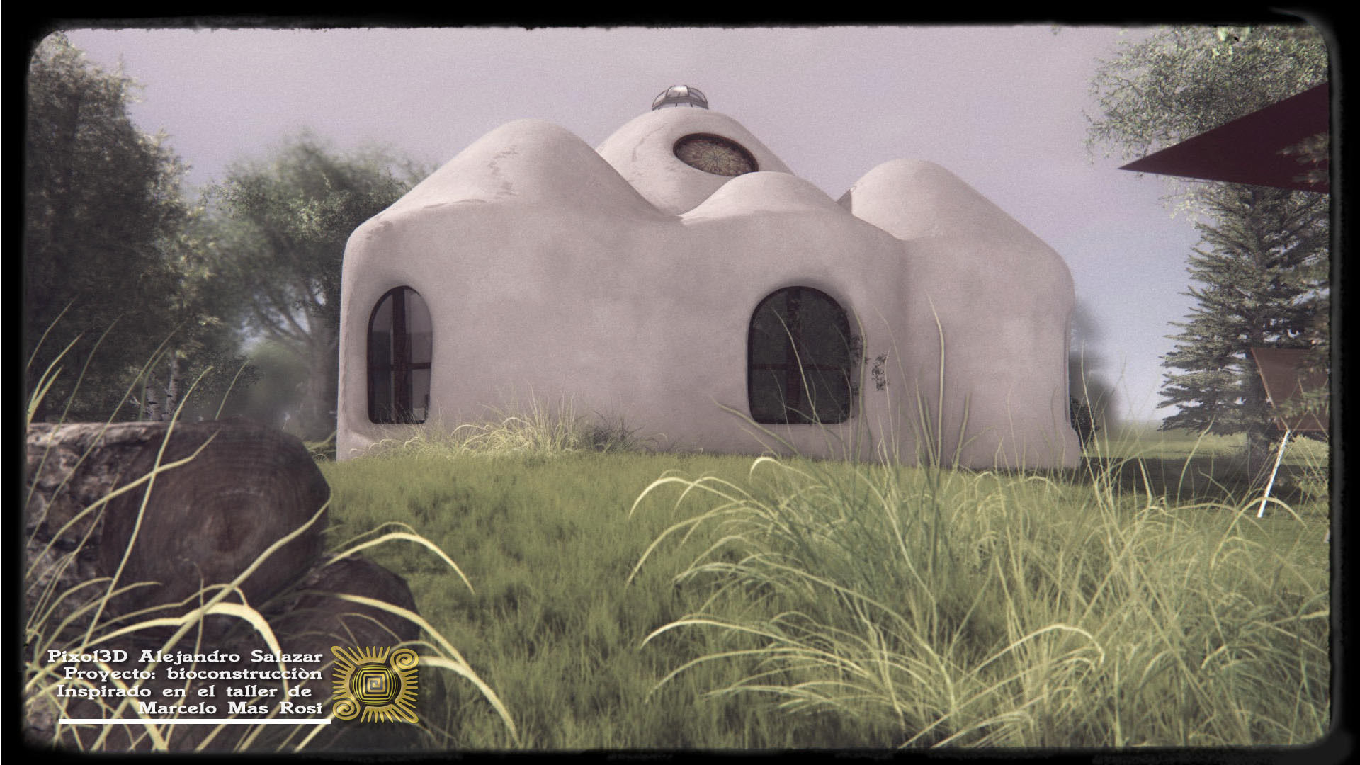 Domo SuperAdobe Bioconstruccion Low-poly 3D model_10