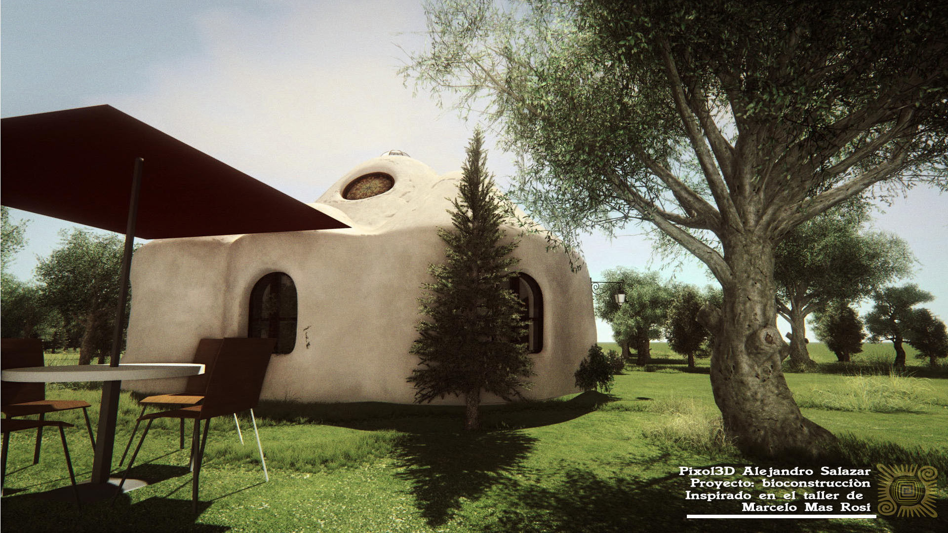 Domo SuperAdobe Bioconstruccion Low-poly 3D model_9