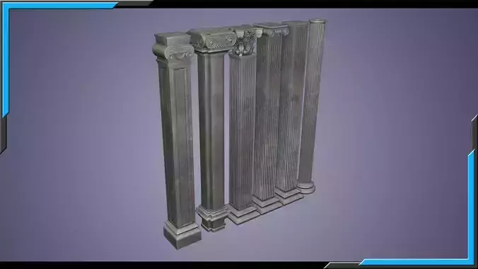Building Architecture Element Textured Base Mesh 14 Low-poly 3D model 3