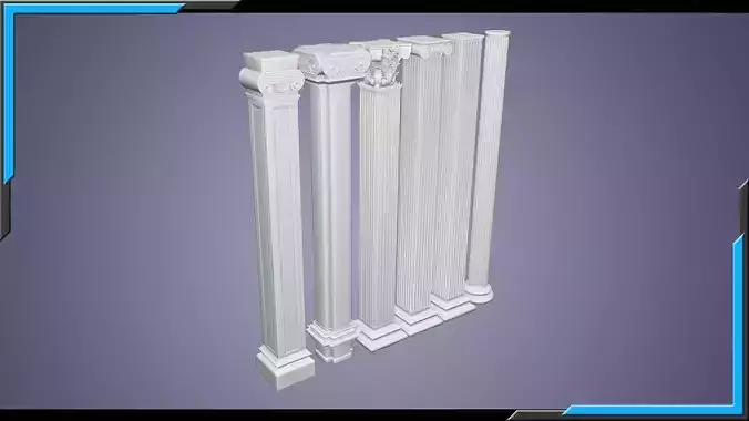 Building Architecture Element Textured Base Mesh 14 Low-poly 3D model 2