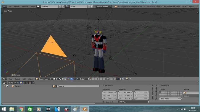 Grendizer animated character in computer program Free 3D model
