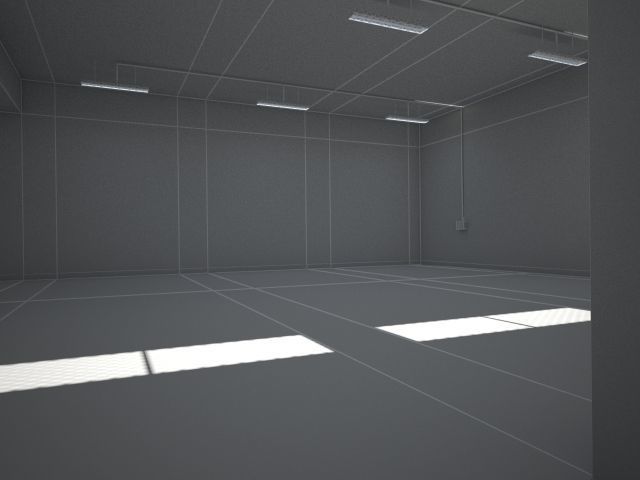 studio render 3 empty room with wooden floor Low-poly 3D model_8