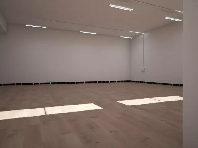 studio render 3 empty room with wooden floor Low-poly 3D model_0