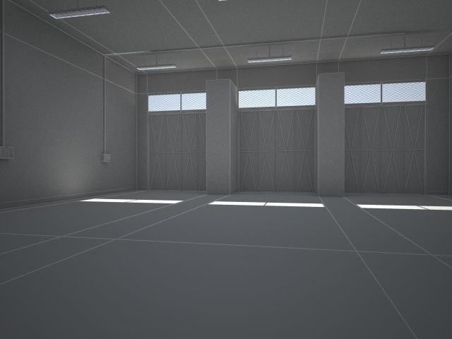 studio render 3 empty room with wooden floor Low-poly 3D model_9