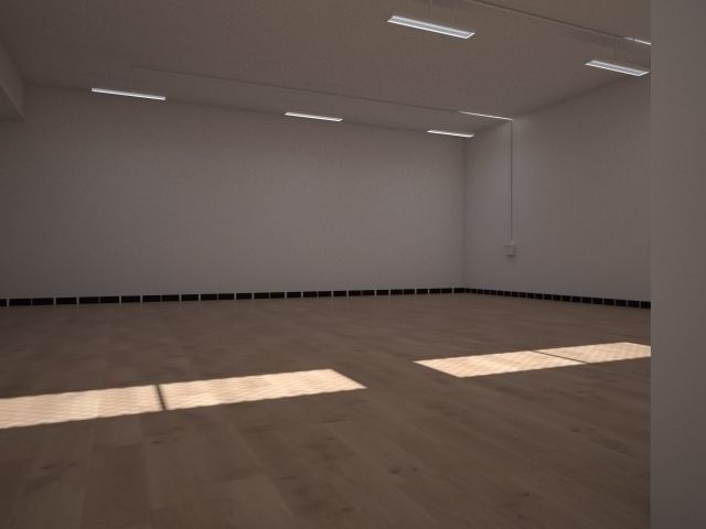 studio render 3 empty room with wooden floor Low-poly 3D model_3