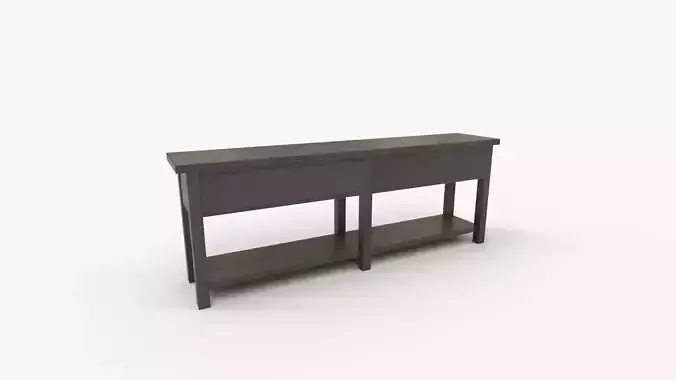Bench wright Grand Console Table Blackened Oak 3D model 6
