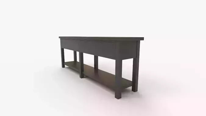 Bench wright Grand Console Table Blackened Oak 3D model 4