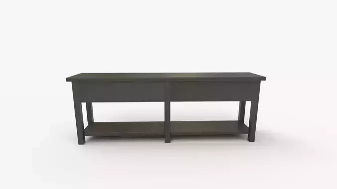 Bench wright Grand Console Table Blackened Oak 3D model 5