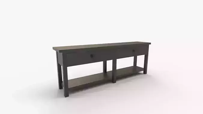 Bench wright Grand Console Table Blackened Oak 3D model