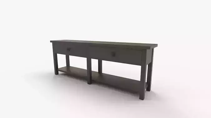 Bench wright Grand Console Table Blackened Oak 3D model 7