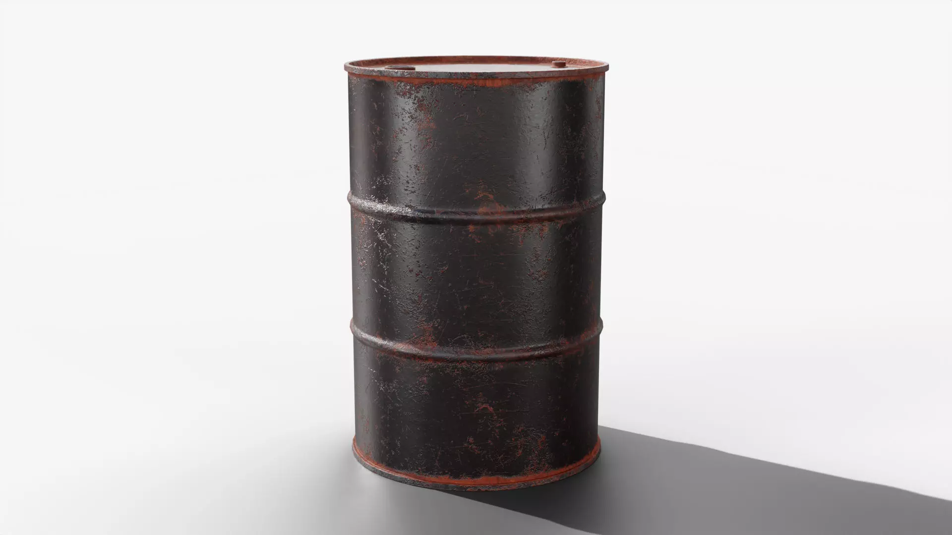Steel Barrel - Black - Rusted 3D model