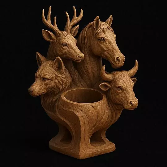 Animal Head Holder Decorative 3D Model 3D print model