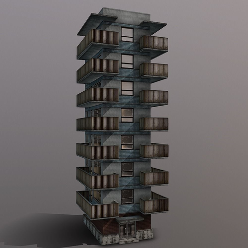 Block Buildings Free low-poly 3D model