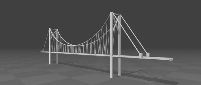 Bridge 3D san francisco bay Low-poly 3D model