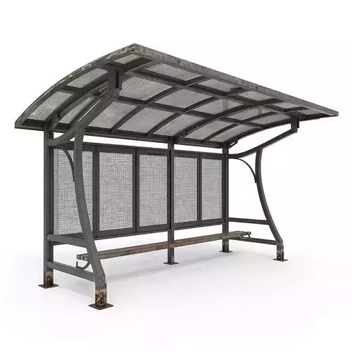 Urban Commuter Transit Shelter 3D Model