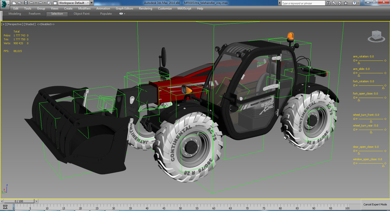 Massey Ferguson 9305 Xtra telehandler 3D model_27