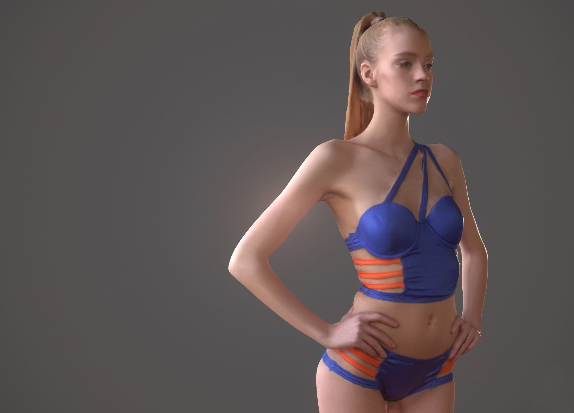 9 Fashion Girls Collection 2 Low-poly 3D model_9