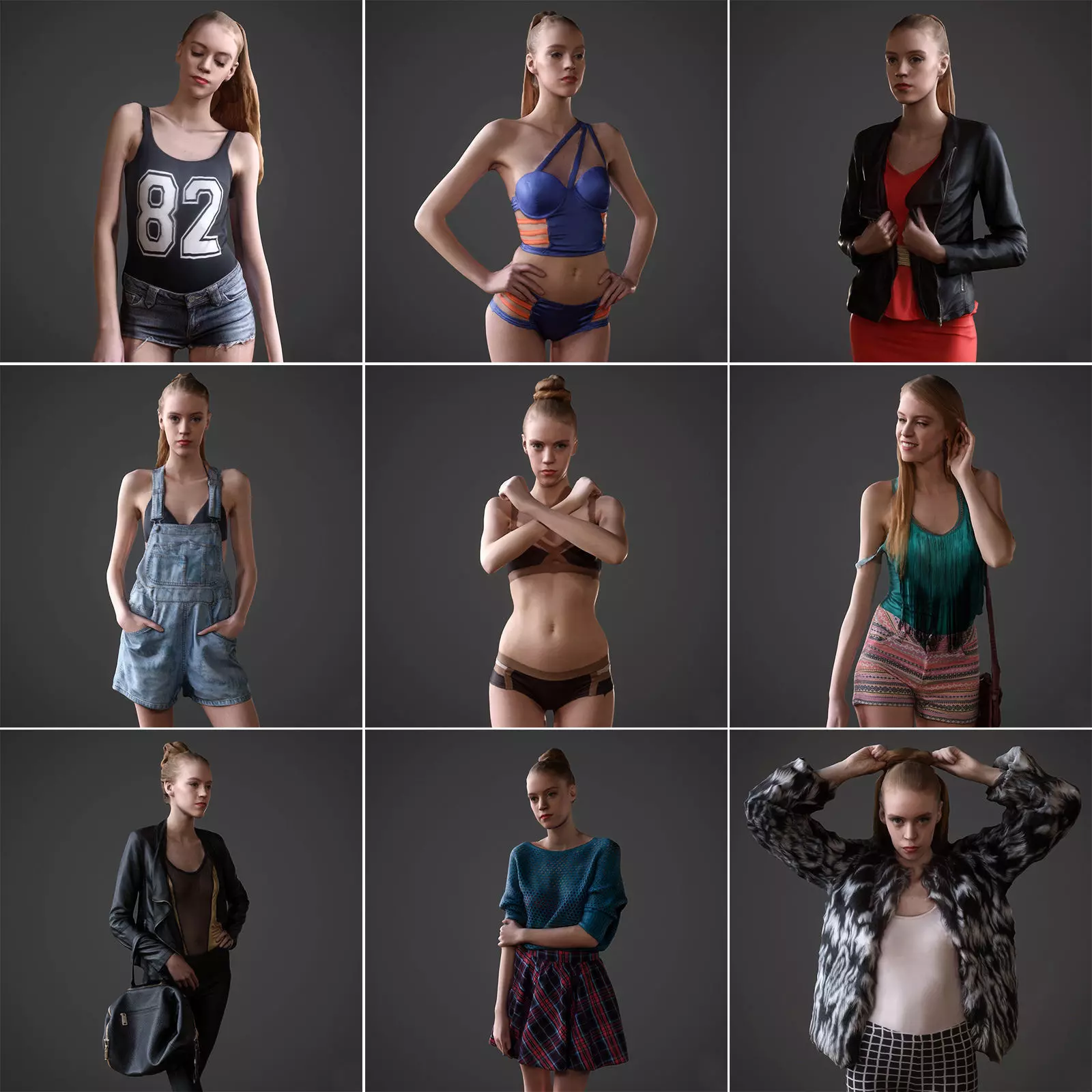 9 Fashion Girls Collection 2 Low-poly 3D model_0