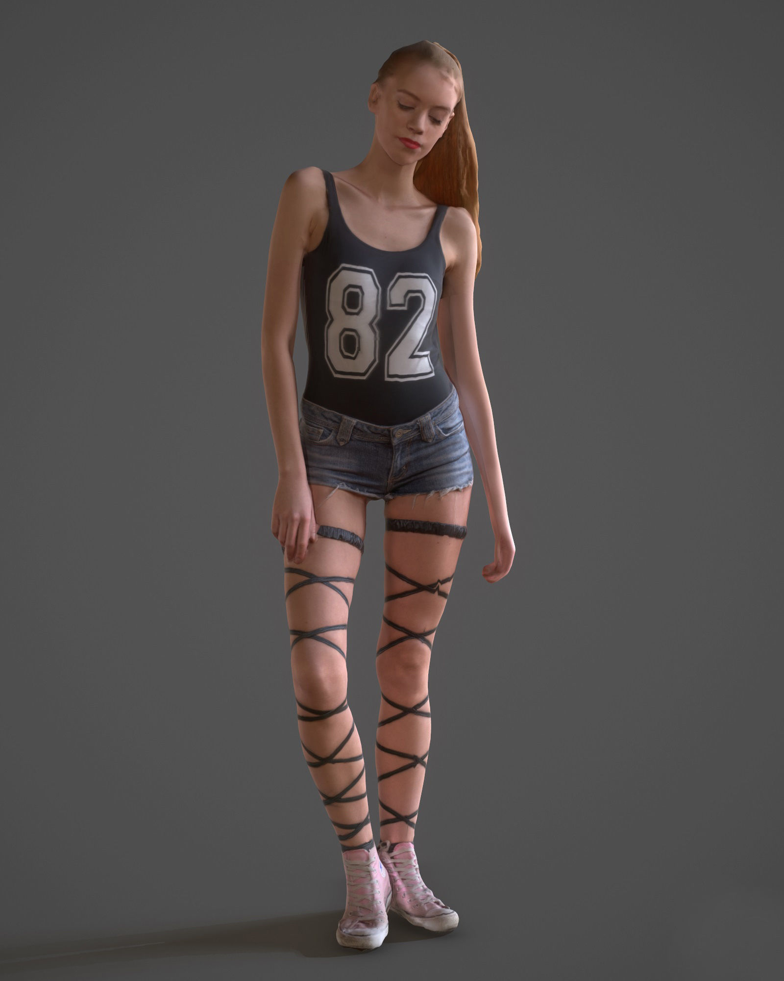 9 Fashion Girls Collection 2 Low-poly 3D model_19