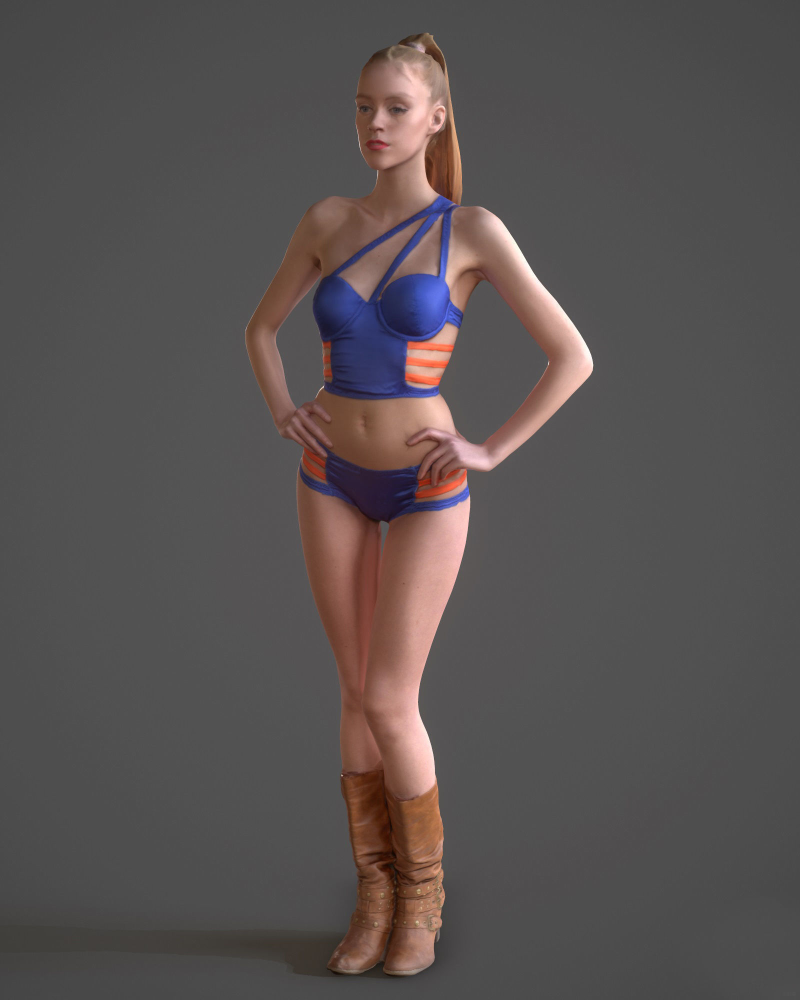 9 Fashion Girls Collection 2 Low-poly 3D model_24