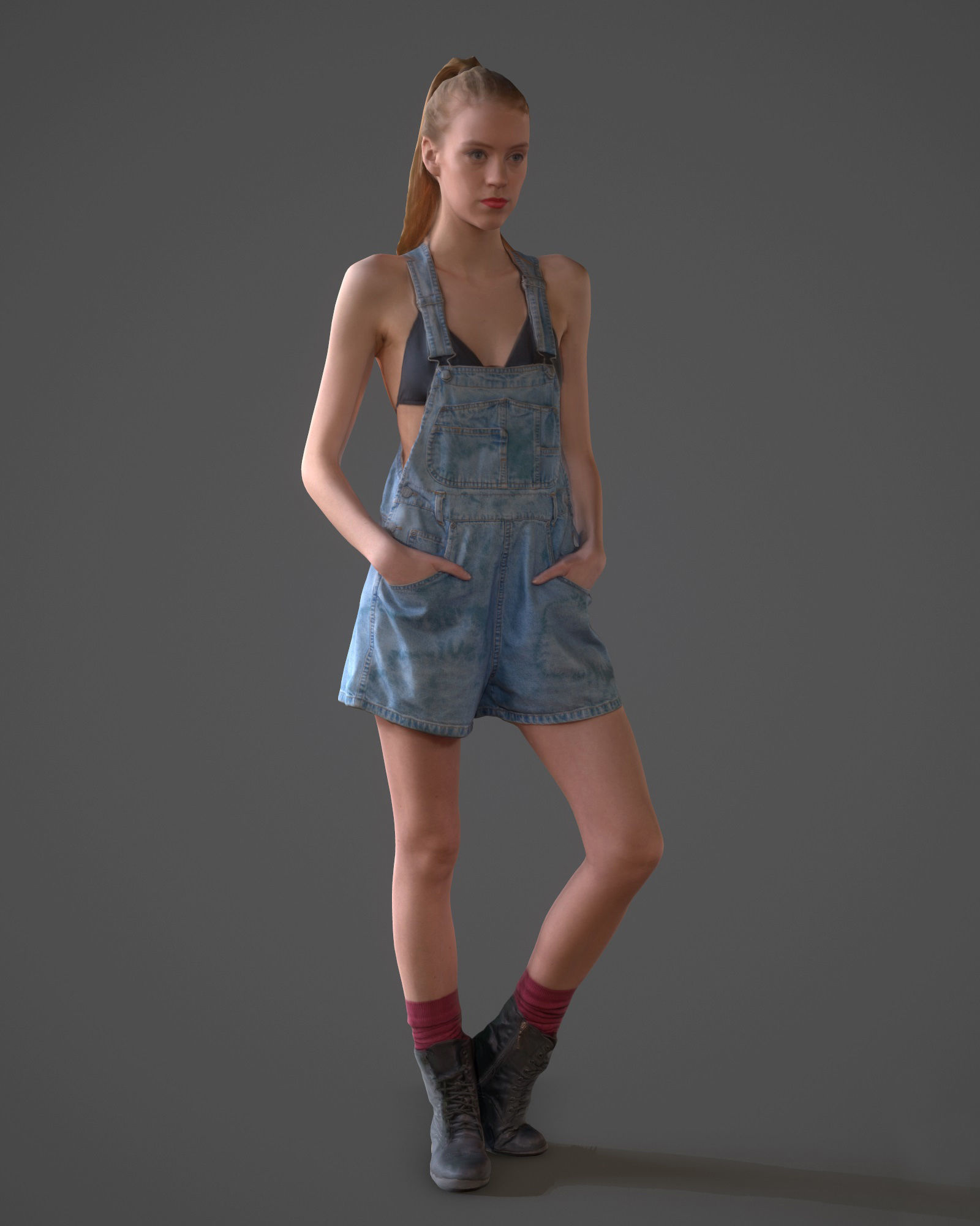 9 Fashion Girls Collection 2 Low-poly 3D model_11