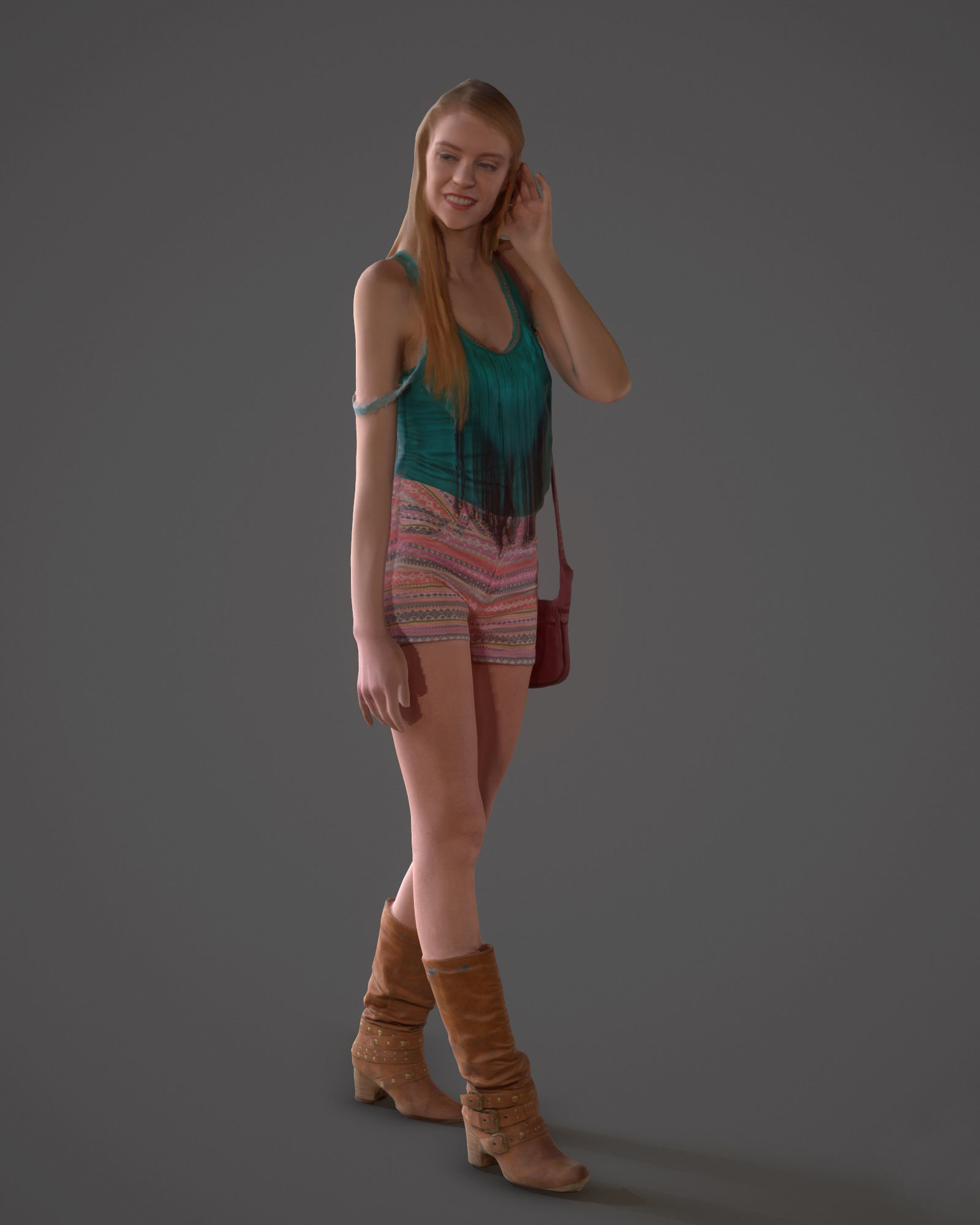9 Fashion Girls Collection 2 Low-poly 3D model_10