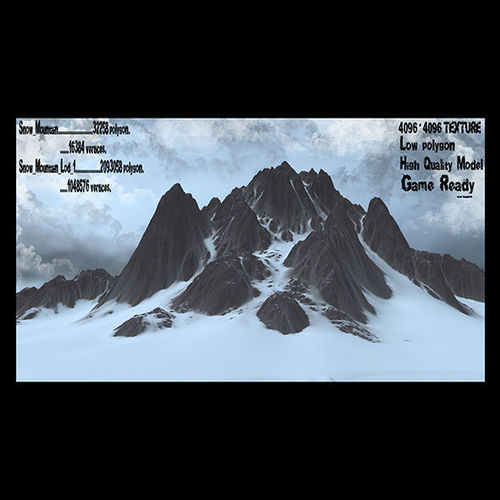 Snow Mountain Low-poly 3D model